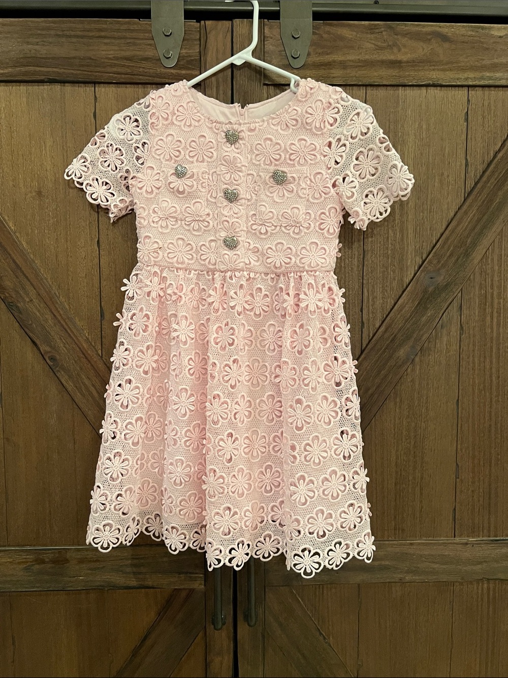 GB girls Blush Pink Floral Lace Party Dress